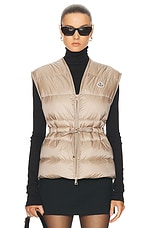 Moncler Nai Vest in Faded Beige, view 1, click to view large image.