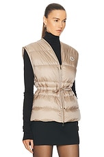 Moncler Nai Vest in Faded Beige, view 2, click to view large image.