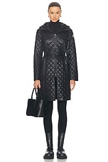 Moncler Bagnac Long Coat in Black, view 1, click to view large image.
