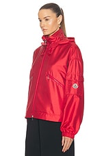 Moncler Hemar Short Parka in Red, view 4, click to view large image.