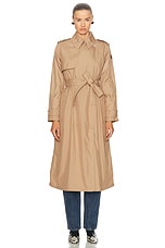 Moncler Barbentane Trench in Pink Taupe, view 2, click to view large image.