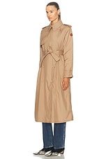 Moncler Barbentane Trench in Pink Taupe, view 4, click to view large image.