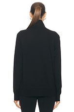 Moncler Zip Up Cardigan in Black, view 4, click to view large image.