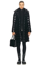 Moncler Zip Up Cardigan in Black, view 5, click to view large image.