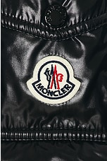 Moncler Moka Long Coat in Black, view 6, click to view large image.