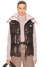 Moncler Luzule Vest in Brown, view 1, click to view large image.