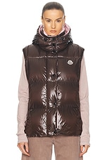 Moncler Luzule Vest in Brown, view 2, click to view large image.