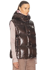 Moncler Luzule Vest in Brown, view 3, click to view large image.