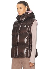 Moncler Luzule Vest in Brown, view 4, click to view large image.