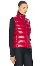 Moncler Ghany Vest in Burgundy, view 3, click to view large image.