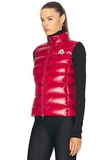 Moncler Ghany Vest in Burgundy, view 4, click to view large image.