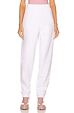 Moncler Matt Black Jogger Pant in White, view 2, click to view large image.