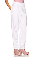 Moncler Matt Black Jogger Pant in White, view 3, click to view large image.