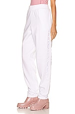 Moncler Matt Black Jogger Pant in White, view 4, click to view large image.