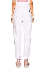 Moncler Matt Black Jogger Pant in White, view 5, click to view large image.