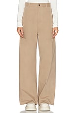 Moncler Straight Leg Trouser in Beige, view 1, click to view large image.