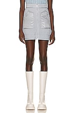 Moncler Mini Skirt in Light Blue, view 1, click to view large image.