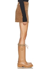 Moncler Mini Skirt in Beige, view 3, click to view large image.