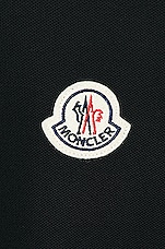 Moncler Striped Collar Short Sleeve Polo Top in Black, view 6, click to view large image.
