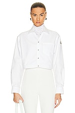 Moncler Cropped Shirt in White, view 1, click to view large image.