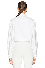 Moncler Cropped Shirt in White, view 5, click to view large image.