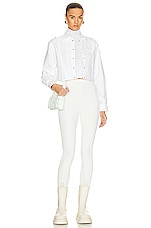 Moncler Cropped Shirt in White, view 6, click to view large image.
