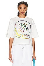 Moncler Logo T-shirt in White, view 1, click to view large image.