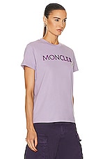 Moncler Logo T-shirt in Lilac, view 2, click to view large image.
