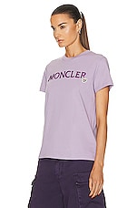 Moncler Logo T-shirt in Lilac, view 3, click to view large image.