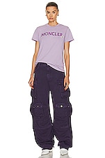 Moncler Logo T-shirt in Lilac, view 5, click to view large image.