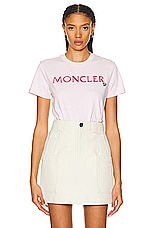 Moncler Logo Shirt in Pink, view 1, click to view large image.