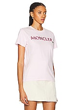 Moncler Logo Shirt in Pink, view 2, click to view large image.