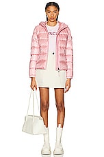Moncler Logo Shirt in Pink, view 4, click to view large image.
