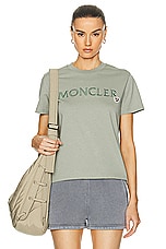 Moncler Short Sleeve T-shirt in Russian Olive, view 1, click to view large image.