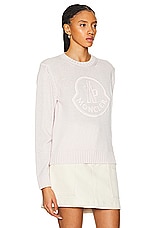 Moncler Crew Neck in Pink, view 2, click to view large image.