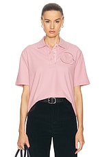 Moncler Short Sleeve Polo Top in Pink, view 1, click to view large image.