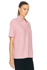 Moncler Short Sleeve Polo Top in Pink, view 2, click to view large image.