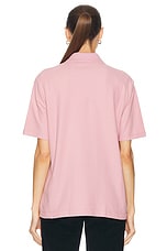 Moncler Short Sleeve Polo Top in Pink, view 4, click to view large image.
