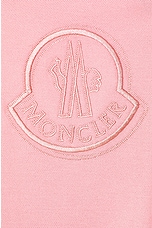 Moncler Short Sleeve Polo Top in Pink, view 6, click to view large image.