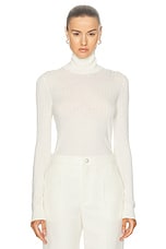 Moncler Turtleneck Top in Silk White, view 1, click to view large image.