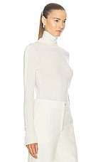 Moncler Turtleneck Top in Silk White, view 2, click to view large image.