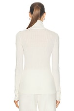 Moncler Turtleneck Top in Silk White, view 3, click to view large image.