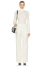 Moncler Turtleneck Top in Silk White, view 4, click to view large image.