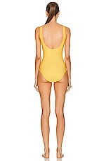 Moncler Half Zip Swimsuit in Yellow, view 4, click to view large image.