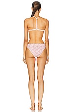 Moncler Bikini Logo Print Set in Pink, view 3, click to view large image.