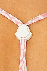 Moncler Bikini Logo Print Set in Pink, view 5, click to view large image.