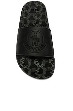 Moncler Jeanne Slide Sandal in Black, view 4, click to view large image.