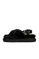 Moncler Solarisse Faux Fur Sandal in Black, view 5, click to view large image.