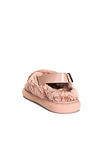 Moncler Solarisse Fur Sandal in Pink, view 3, click to view large image.