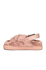 Moncler Solarisse Fur Sandal in Pink, view 5, click to view large image.